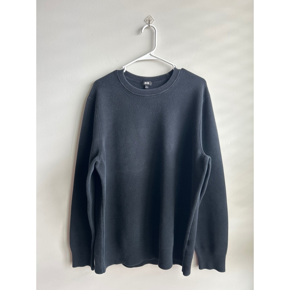 Uniqlo Black Knit Crewneck Sweater Mens XL